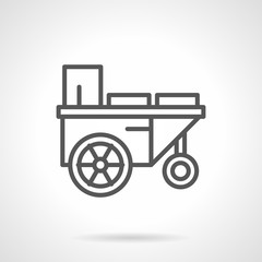 Trailer with water black line vector icon
