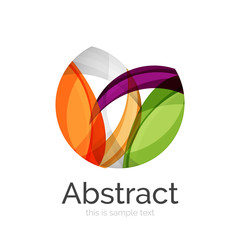 Circle logo. Transparent overlapping swirl shapes. Modern clean business icon