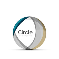 Circle logo. Transparent overlapping swirl shapes. Modern clean business icon