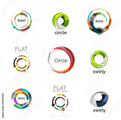 "Set of various circle logos" Imágenes de archivo y vectores libres de