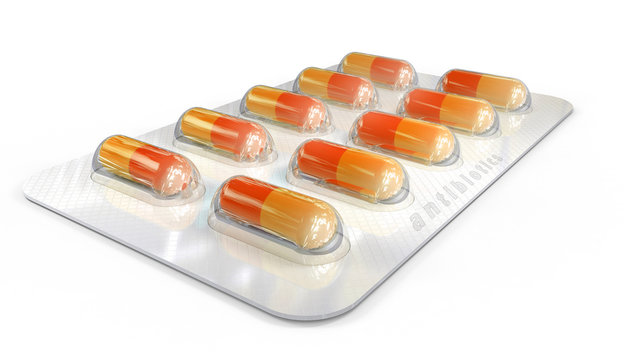 3d pharmacy pills in a packaging