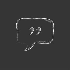 Speech bubble. Drawn in chalk icon.