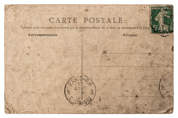 Empty antique french postcard from Paris