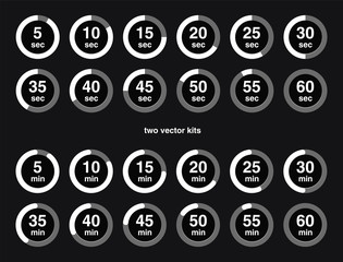 Collection of vector icons with watch counts.
