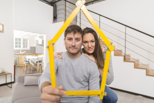 young couple happpy in a new house
