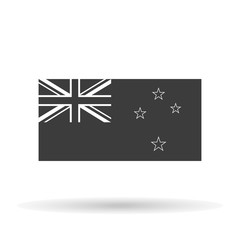 New Zealand flag icon, stylish vector illustration