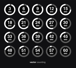 Collection of vector icons with watch counts.