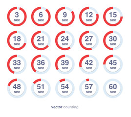 Collection of vector icons with watch counts.