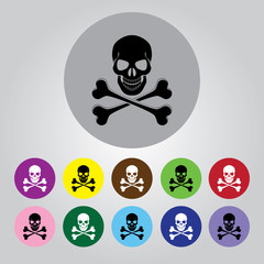 Fototapeta premium Skull and crossbones vector icon