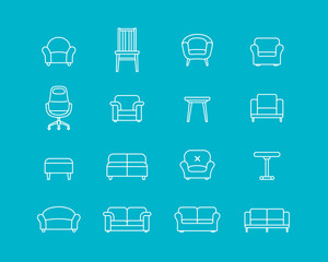 Furniture vector icons