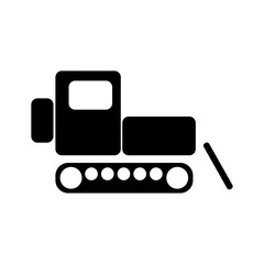 Сaterpillar tractor. Flat icon.