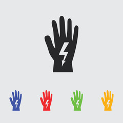electrical gloves vector icon