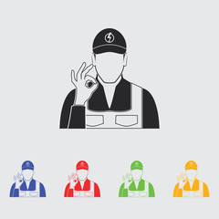 Electrician simple vector icon