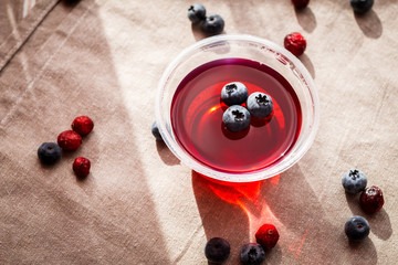 Fruit jelly with berries