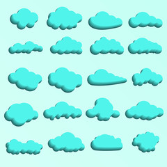 Set rain clouds. Cut paper.