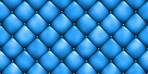  Seamless texture leather upholstery sofa blue. 3D illustration