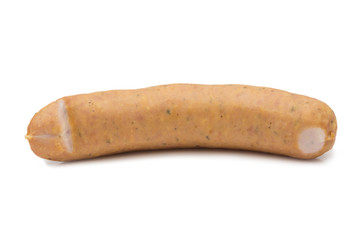 Smoked sausage on white background