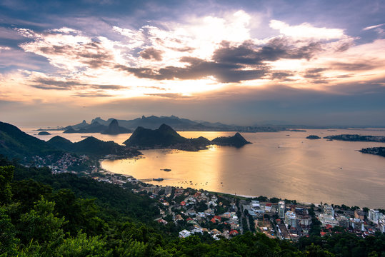 View of Guanabara Bay and Rio de Janeiro from the City Park in Niteroi
