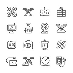 Set line icons of quadrocopter