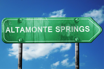 altamonte springs road sign , worn and damaged look