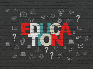 Learning concept: Education on wall background