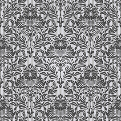 Fototapeta premium Seamless black and white vintage vector background.