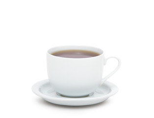 cup of tea on white background