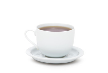 cup of tea on white background