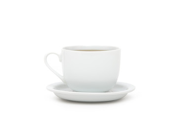 cup of tea on white background
