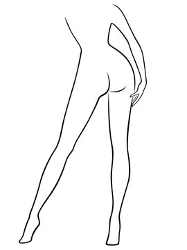 recommend clip art: Graceful female body, view from the back