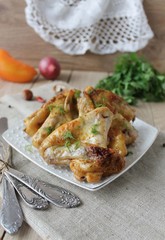 fried chicken wings with mulberry