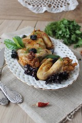 fried chicken wings with mulberry