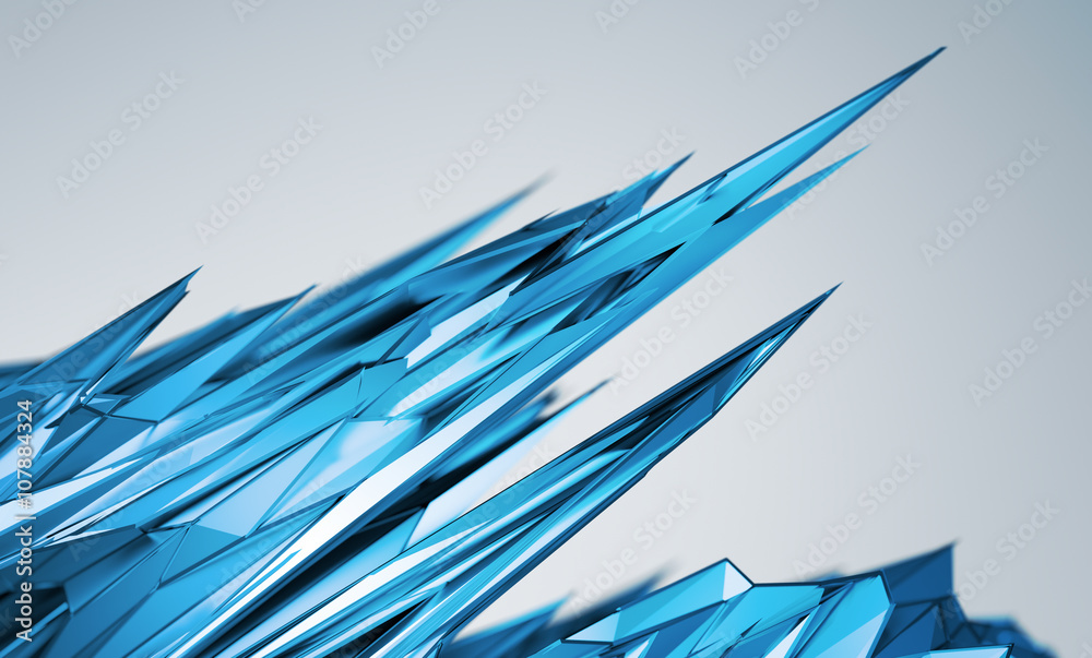 Poster abstract 3d rendering of chaotic surface. background with futuristic polygonal shape. noisy low poly