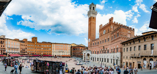Panorama piazza di Siena - obrazy, fototapety, plakaty