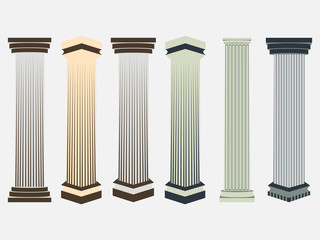 Obraz premium Column. Doric, Roman style. Set of columns. Vector illustration.