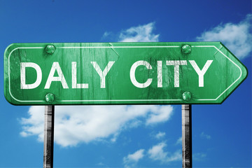 dal city road sign , worn and damaged look