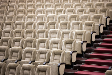 Obraz premium Empty comfortable seats in theater, cinema