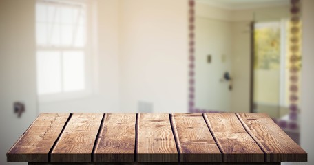 Composite image of wooden floor