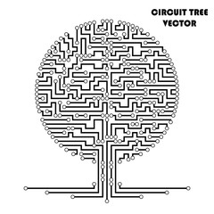 Computer circuit scheme tree. Technology icon. Network concept. Vector illustration.