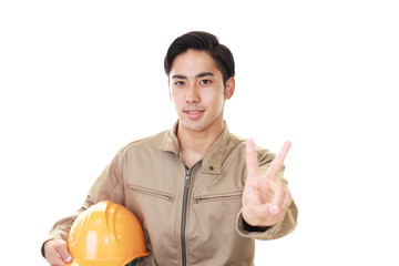 笑顔の労働者