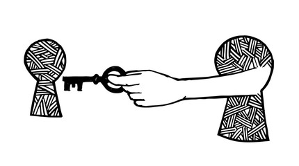 Hand with key