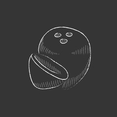 Coconut. Drawn in chalk icon.