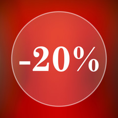 20 percent discount icon