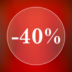 40 percent discount icon