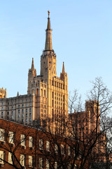 Fototapeta na wymiar Stalin skyscraper on Kotelnicheskaya