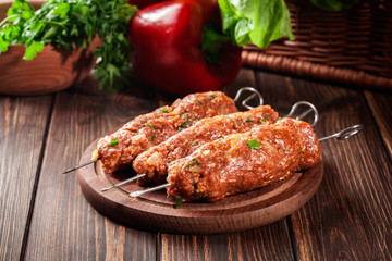 Raw traditional sish kebab