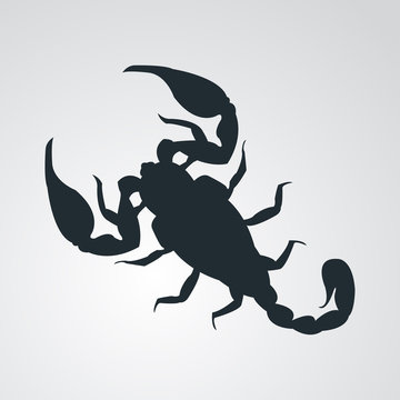 Icono plano escorpion en fondo degradado
