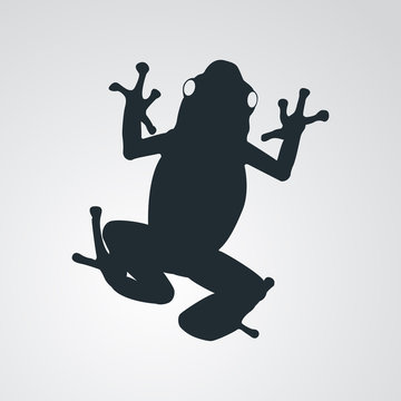 recommend clip art: Icono plano silueta de rana en fondo degradado