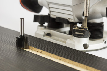 Straight Router Bit on a wood groove