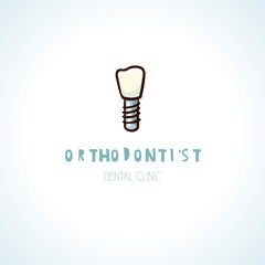 Healthy orthodontist teeth. Vector logo